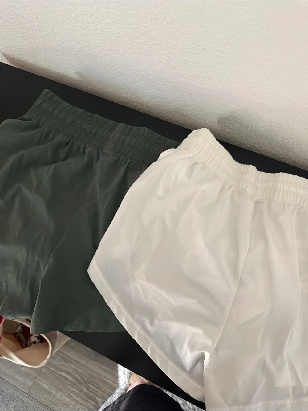 DSG Olive Green and White Athletic Running Shorts - Picture 4 of 4
